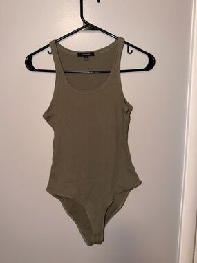 Ambiance Olive Green Ribbed Tank Bodysuit